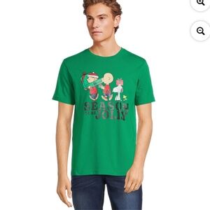 Peanuts Green Graphic Short Sleeve Tee Size Small NEW